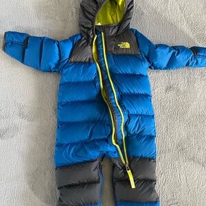 The North Face Blue and Black Infant Snowsuit